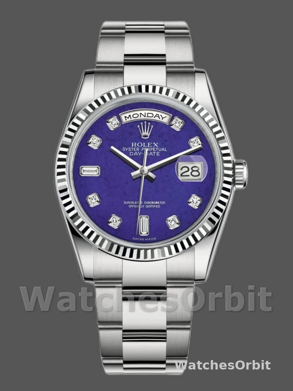 Rolex Day-Date 118239 White Gold Diamond Lapis Lazuli Blaues Zifferblatt 36mm Unisex Replica Watch