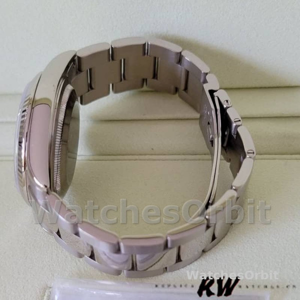 Replica Rolex Day-Date 36mm Unisex-118239-Wit goud-Zilveren wijzerplaat Zilver