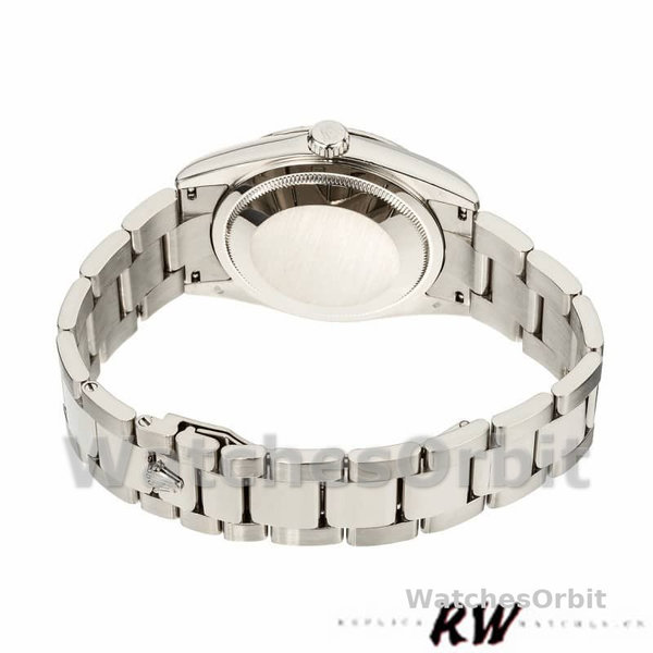 Replica Rolex Day-Date 36mm Unisex-118239-Wit goud-Zilveren wijzerplaat Zilver