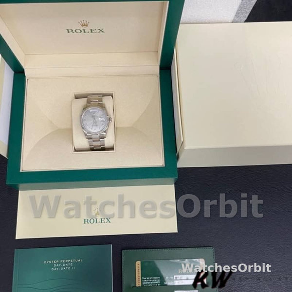 Rolex Day-Date 118239 white gold Silver Roman Numeral 36mm Unisex Replica Watch