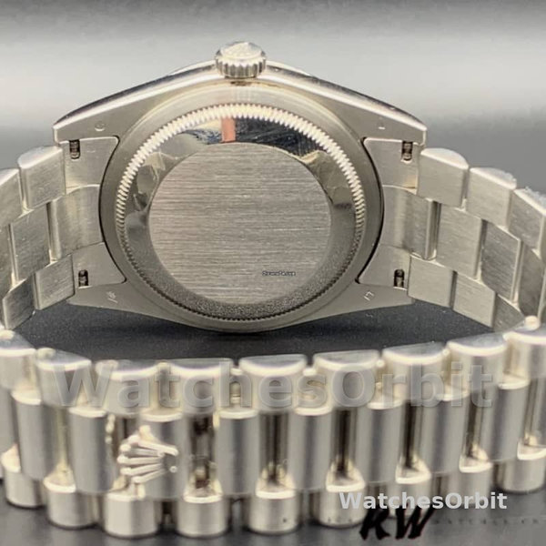 Replica Rolex Day-Date 36mm voor heren-118296-Platina-MOP Witte wijzerplaat-Diamant MOP