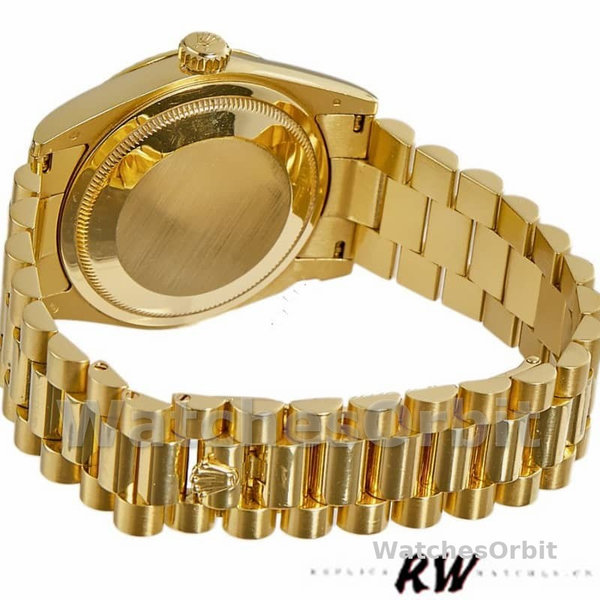 Replique Rolex Day-Date 36mm Unisex-118338-Champagne Cadran-Numéros romains Champagne