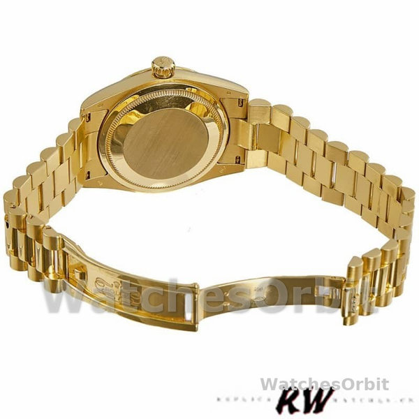Replique Rolex Day-Date 36mm Unisex-118338-Champagne Cadran-Numéros romains Champagne