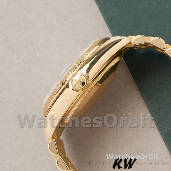 Replique Rolex Day-Date 36mm Unisex-118338-Or jaune Cadran argent Argent