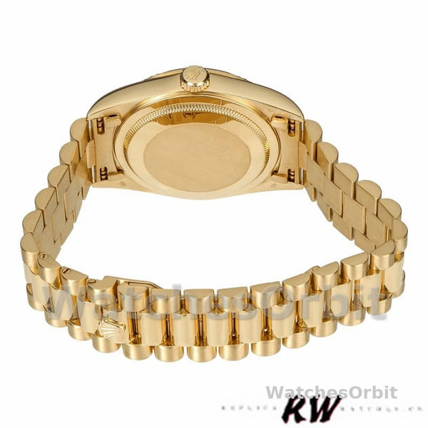 Replique Rolex Day-Date 36mm Unisex-118338-Or jaune Cadran romain blanc Blanc<br />