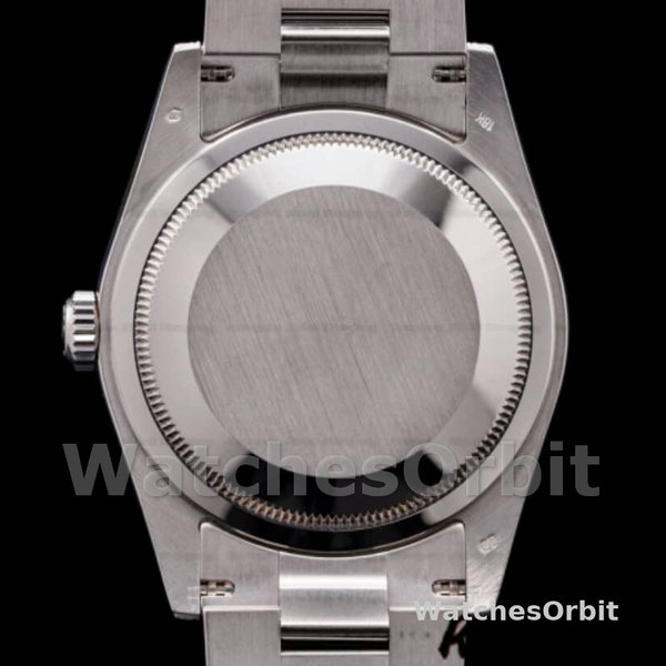 Replique Rolex Day-Date 36mm Unisex-118339-Or blanc Cadran argenté Lunette cannelée Argenté