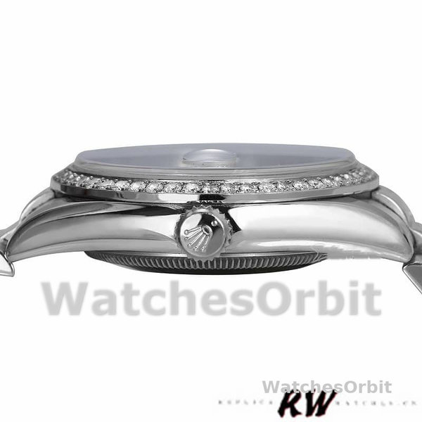 Replique Rolex Day-Date 36mm Unisex-118346-Cadran Noir Diamants Noir