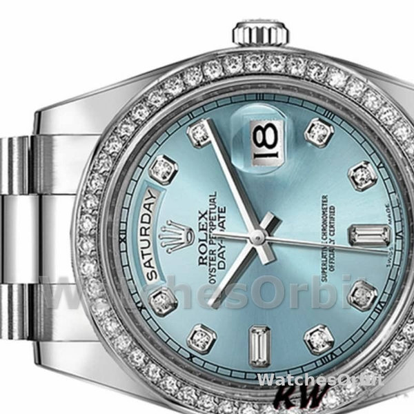 Replique Rolex Day-Date 36mm Unisex-118346-Cadran Bleu Glace Bleu Glace