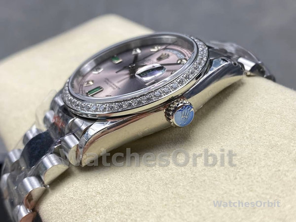 Replica Rolex Day-Date 36mm Unisex-118346-Rhodium Grey Dial Rhodium Grey