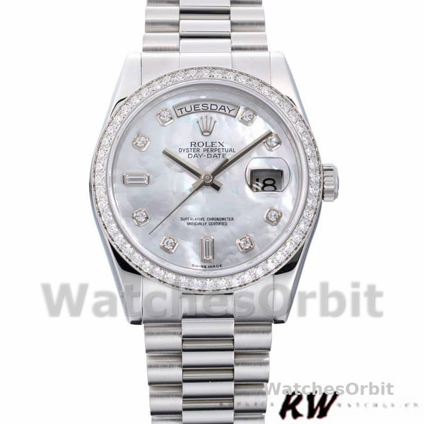 Replique Rolex Day-Date 36mm Unisexe-118346-Cadran blanc MOP MOP pour unisexe