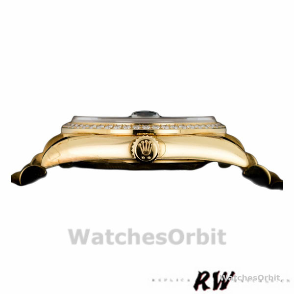 Replica Rolex Day-Date 36mm Unisex-118348-Zwart Diamond Dial Zwart<br />