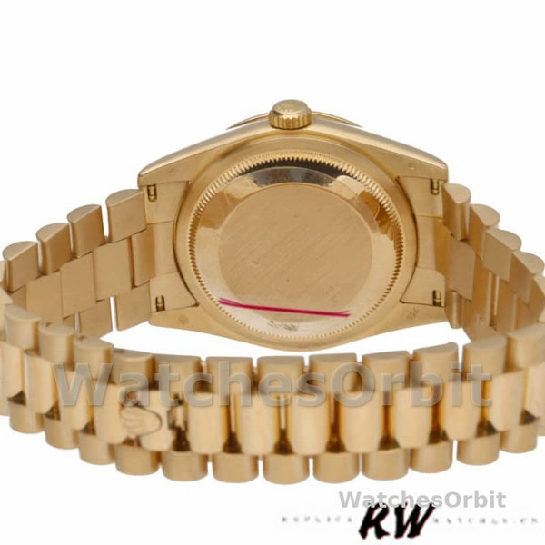 Replica Rolex Day-Date 36mm Unisex-118348-Champagne Index Dial Geelgoud
