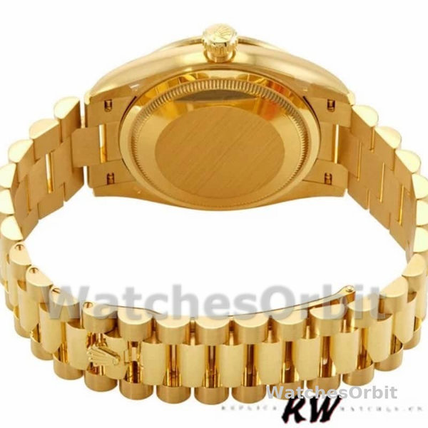 Replica Rolex Day-Date 36mm Unisex-118348-Champagne Jubilee Diamond Dial-Goud Champagne