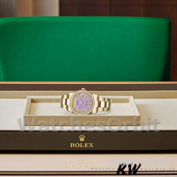 Replica Rolex Day-Date 36mm unisex-118348-Lavendel Jade Carrousel Dial-Geel Goud Lavendel<br />