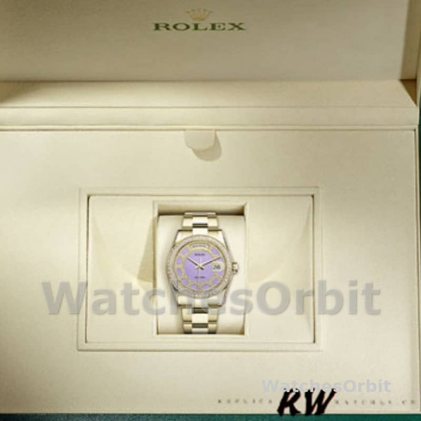 Replica Rolex Day-Date 36mm unisex-118348-Lavendel Jade Carrousel Dial-Geel Goud Lavendel<br />