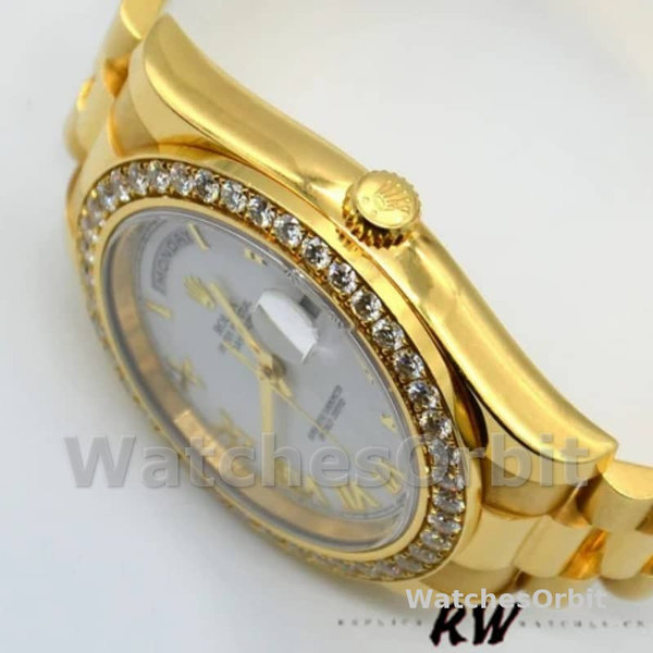 Replica Rolex Day-Date 36mm Unisex-118348-Witte Romeinse cijfers Wijzerplaat Wit<br />