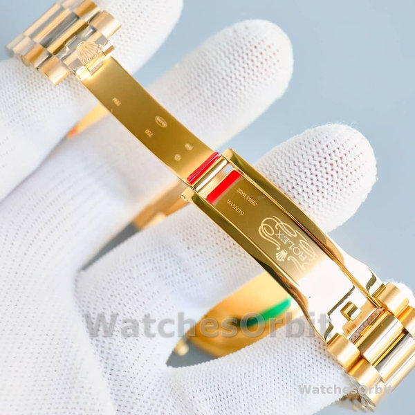 Replica Rolex Day-Date 36mm voor heren-118348 Geelgoud-Witte wijzerplaat<br />