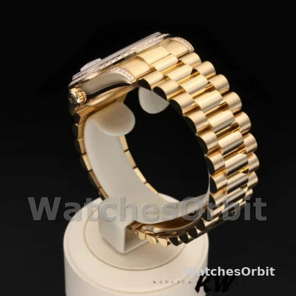 Replica Rolex Day-Date 36mm Unisex-118388-Zwart Diamond Dial Zwart<br />