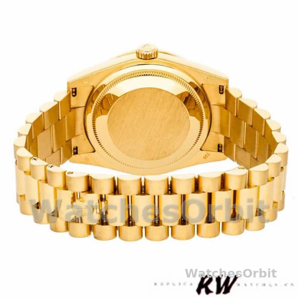 Replica Rolex Unisex's Day-Date 36mm Unisex-118388-Champagne Jubilee Diamond Dial-Geel Goud