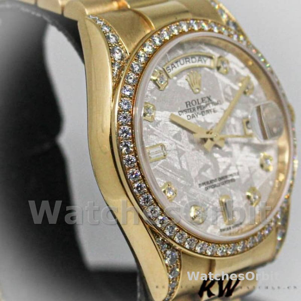 Replica Rolex Day-Date 36mm Unisex-118388 Geelgoud-Diamant Meteoriet Wijzerplaat Meteoriet<br />