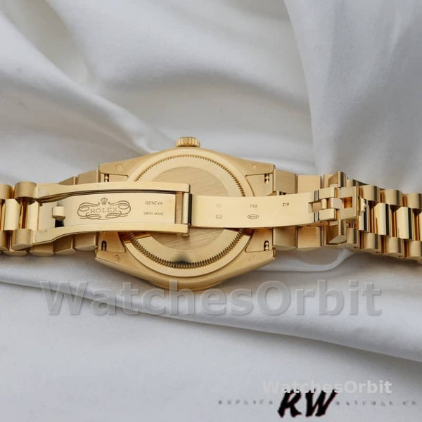 Replica Rolex Day-Date 36mm unisex-118388 geelgoud-groen met diamant wijzerplaat <br />