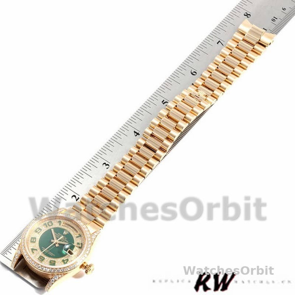Replica Rolex Day-Date 36mm Unisex-118388 Geelgoud-Groen email Diamant Dial Groen <br />