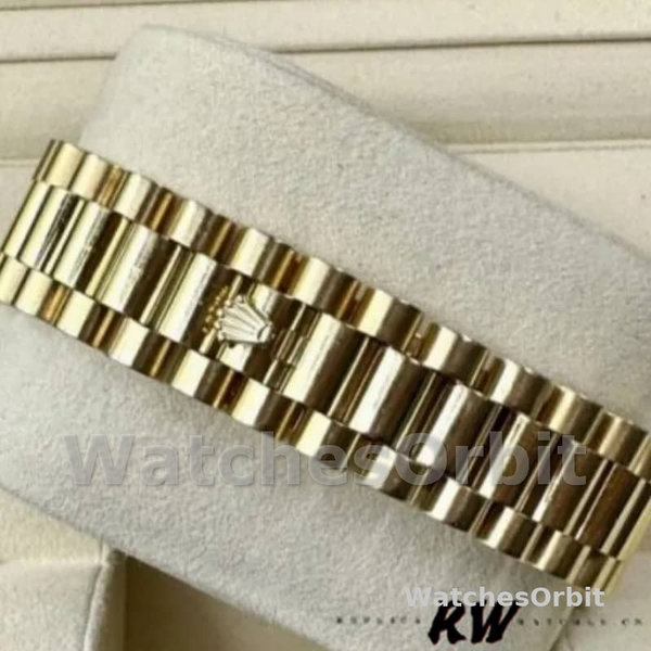 Replica Rolex Day-Date 36mm Unisex-118388 Geelgoud-Groene index wijzerplaat Groen