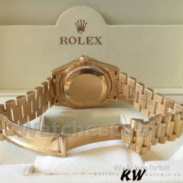Replica Rolex Day-Date 36mm Unisex-118388 Geelgoud-Witte Wijzerplaat met Romeinse cijfers<br />