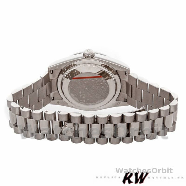 Replica Rolex Day-Date 36mm Unisex-118389-Witgoud-Zwarte Diamanten Wijzerplaat Zwart<br />