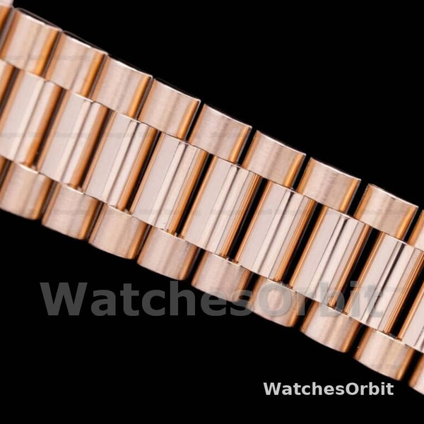 Replica Rolex Day-Date 36mm Unisex-128235-Everose Gold-Brown Ombre Diamond Dial Bruin
