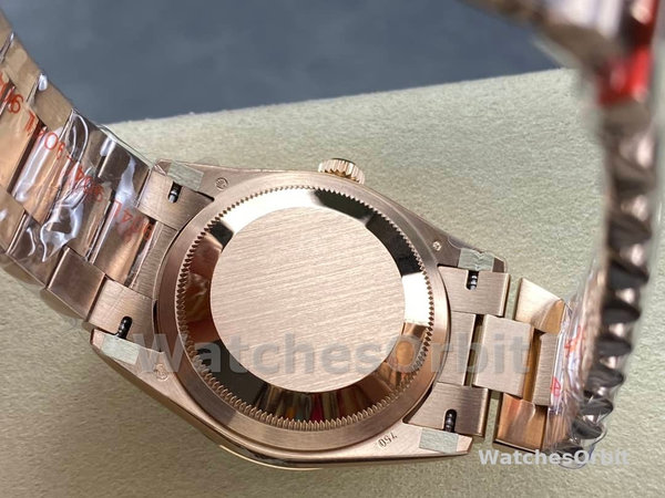 Replica Rolex Day-Date 36mm Unisex-128235-Everose Gold-Brown Ombre Diamond Dial Bruin
