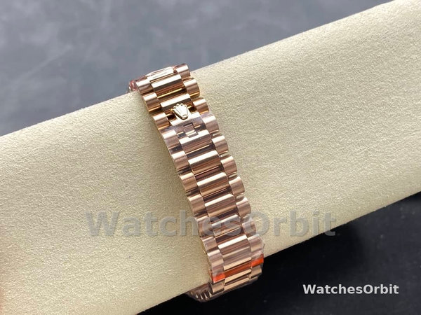 Replica Rolex Day-Date 36mm unisex-128235-Everose Goud-MOP Wijzerplaat MOP