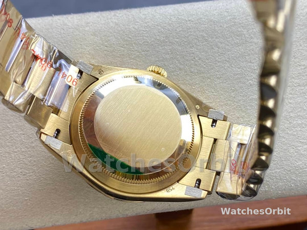 Replica Rolex Day-Date 36mm voor heren-128238 Geribbelde lunette-Turkoois Diamanten Wijzerplaat Turquoise