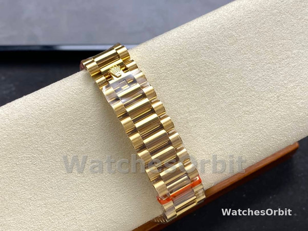 Replica Rolex Day-Date 36mm voor heren-128238 Geribbelde lunette-Turkoois Diamanten Wijzerplaat Turquoise
