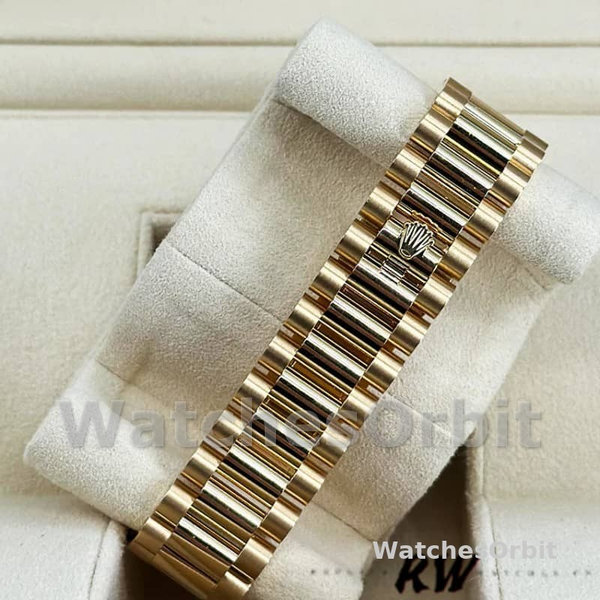 Replica Rolex Day-Date 36mm Unisex-128238 Geribbelde lunette-Wit MOP Wijzerplaat MOP