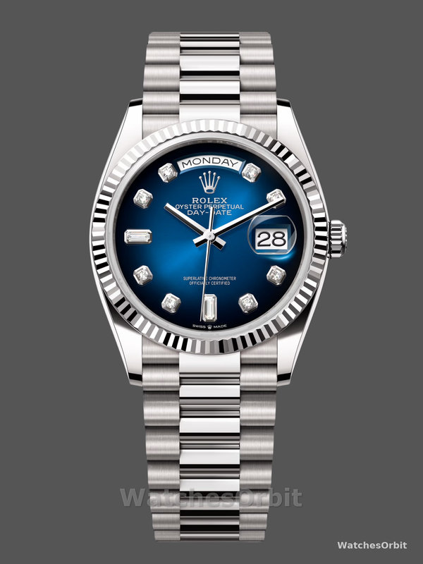 Rolex Day-Date 128239 Blue Ombre Diamond Dial 36MM Unisex Replica Watch