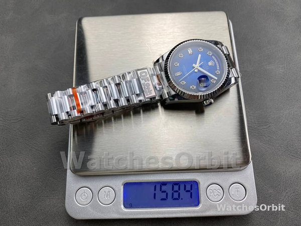 Replica Rolex Day-Date 36mm Unisex-128239-Blue Ombre Diamond Dial Blauw