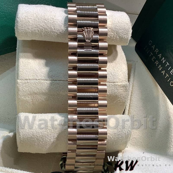 Replica Rolex Day-Date 36mm Unisex-128345RBR-Bruin Ombre Dial-Everose Gold Brown
