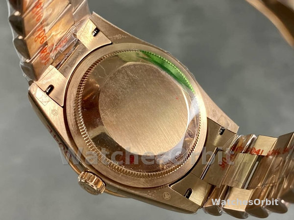 Replica Rolex Day-Date 36mm Unisex-128345RBR-Bruin Ombre Dial-Everose Gold Brown