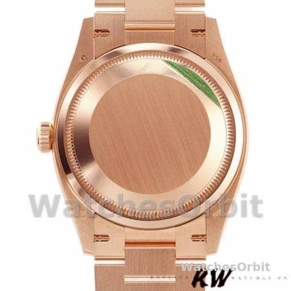 Replica Rolex Day-Date 36mm voor heren-128345RBR-Champagne Rose Dial-Evergoud Champagne Rose