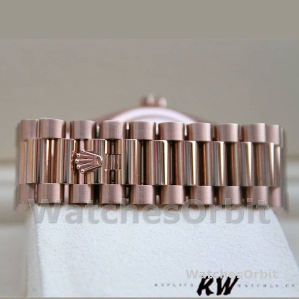 Replica Rolex Day-Date 36mm Unisex-128345RBR-Eisenkiesel Dial-Everose Gold Eisenkiesel