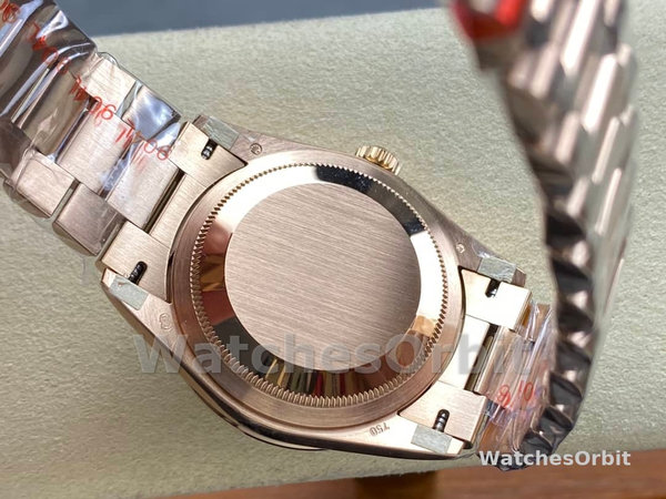 Replica Rolex Day-Date 36mm Unisex-128345RBR-Eisenkiesel Dial-Everose Gold Eisenkiesel