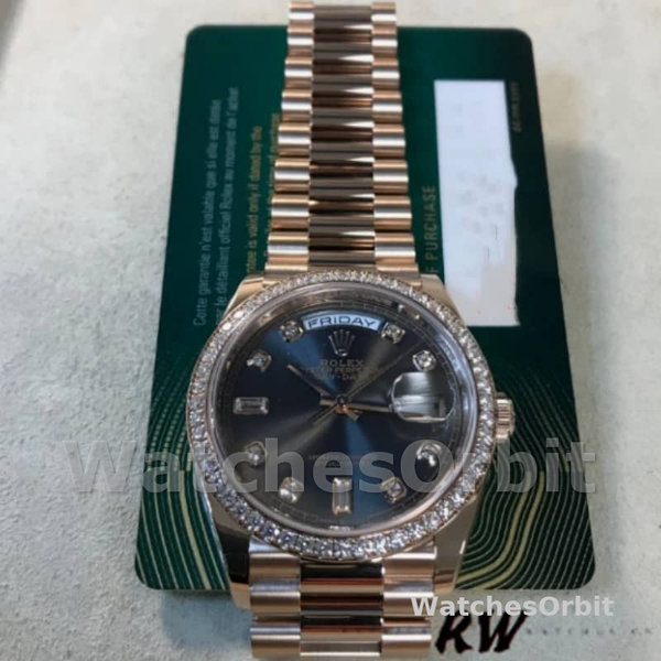 Replica Rolex Day-Date 36mm unisex-128345RBR-Slate Dial-Everose Gold Slate