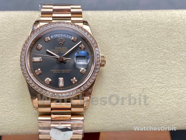 Replica Rolex Day-Date 36mm unisex-128345RBR-Slate Dial-Everose Gold Slate