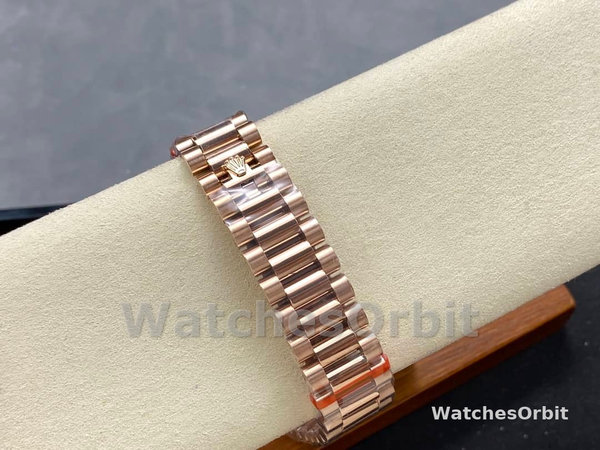 Replica Rolex Day-Date 36mm unisex-128345RBR-Witte wijzerplaat-Evergoud wit