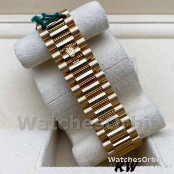 Replica Rolex Day-Date 36mm Unisex-128348RBR-Champagne Index Dial-Geel Goud