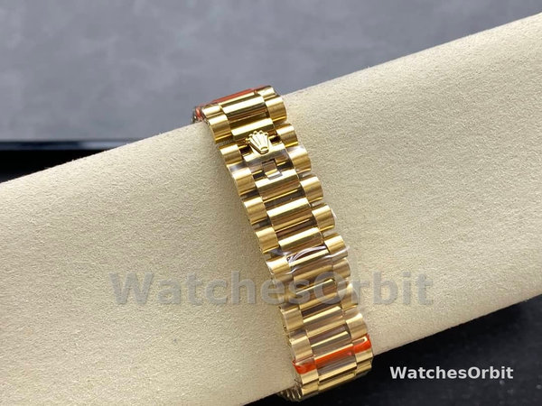 Replica Rolex Day-Date 36mm Unisex-128348RBR-Green Ombre Diamond Dial-Geel Gold Green Ombre