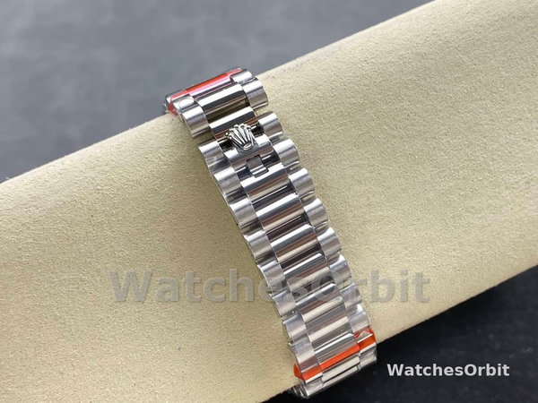 Replica Rolex Day-Date 36mm unisex-128349RBR 0010-Blauwe ombre wijzerplaat-diamanten ring blauw