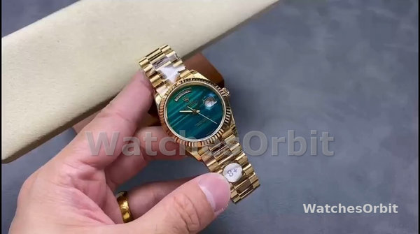 Rolex Day Date 18038 Yellow Gold Tigers Eye Watch