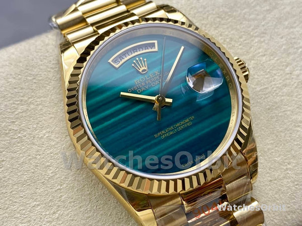 Rolex Day Date 18038 Yellow Gold Tigers Eye Watch